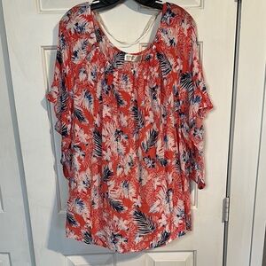 Terra & Sky Flowy Top size 2x